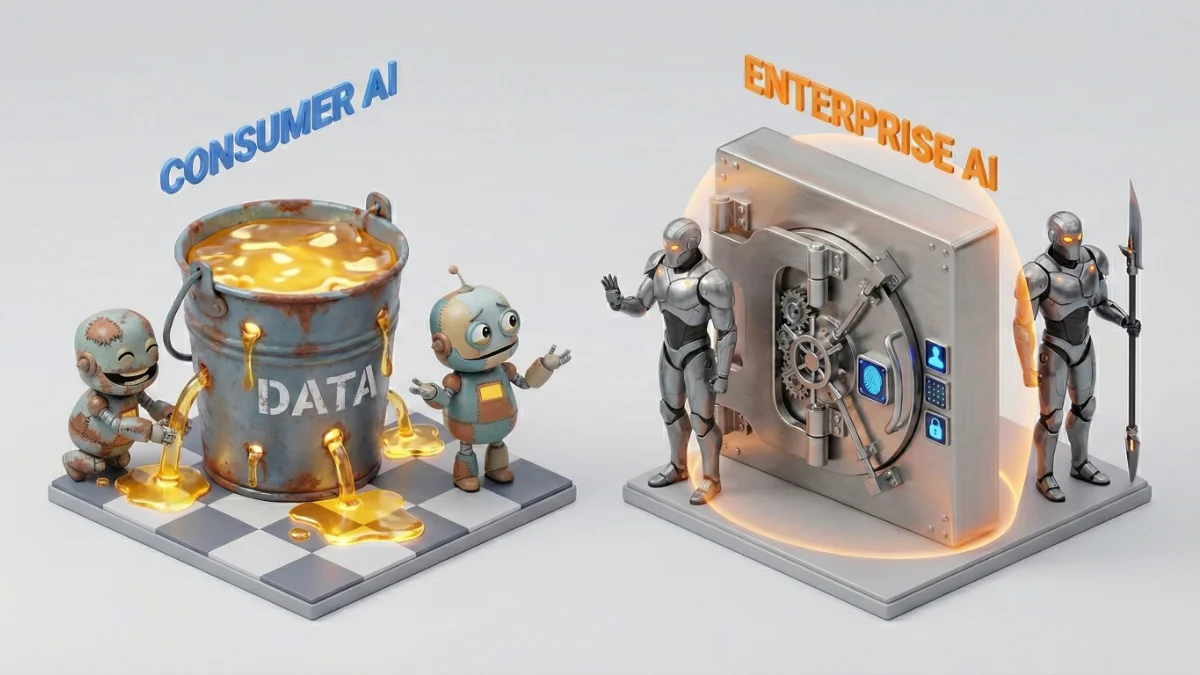 Featured image for article: Consumer vs Enterprise AI: The Line That Will Save Your Nonprofit From A Privacy Incident